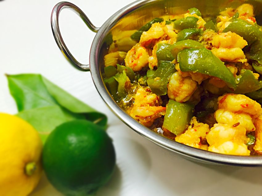 Prawn masala with bell pepper