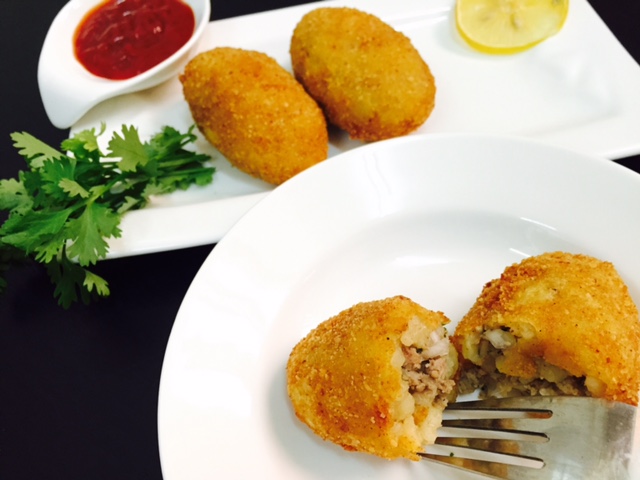 Potato and beef croquettes