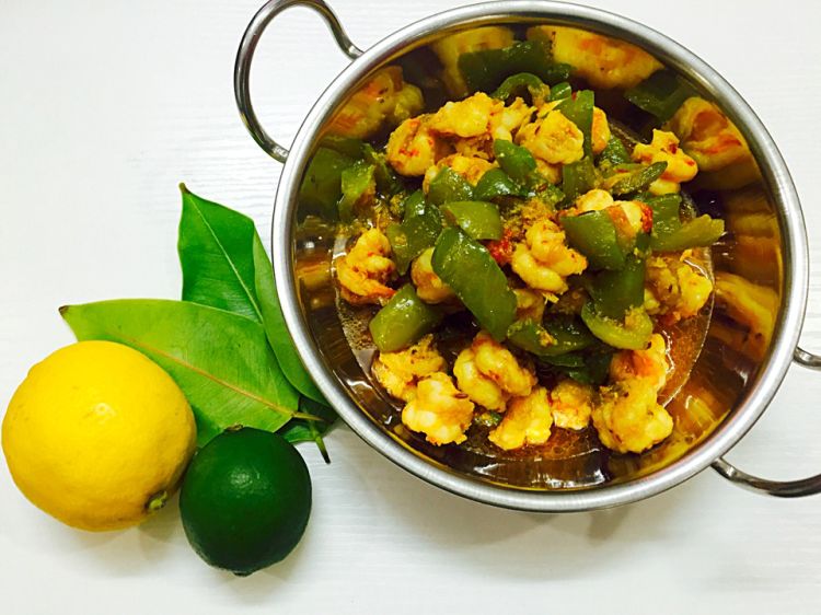 Prawn masala with bell pepper