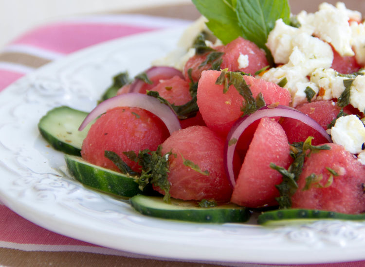 Watermelon Salad with Mint and Ricotta