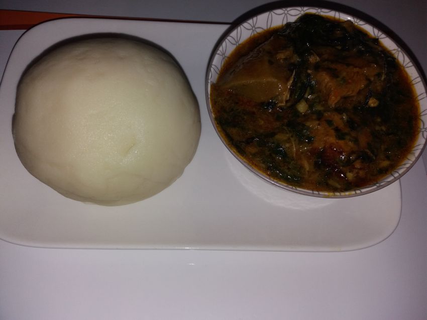 Ogbono Soup with Pounded Yam