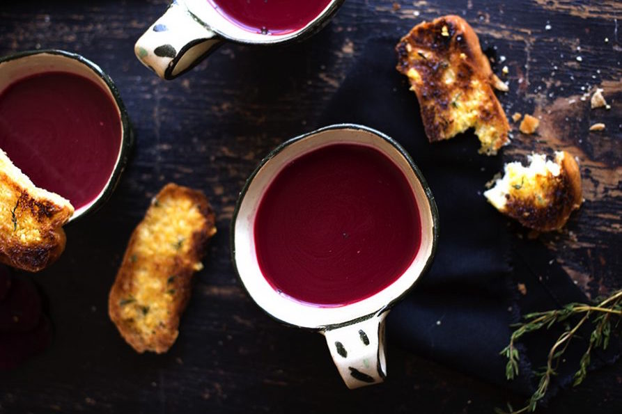 Chilled Beetroot Soup with Garlic