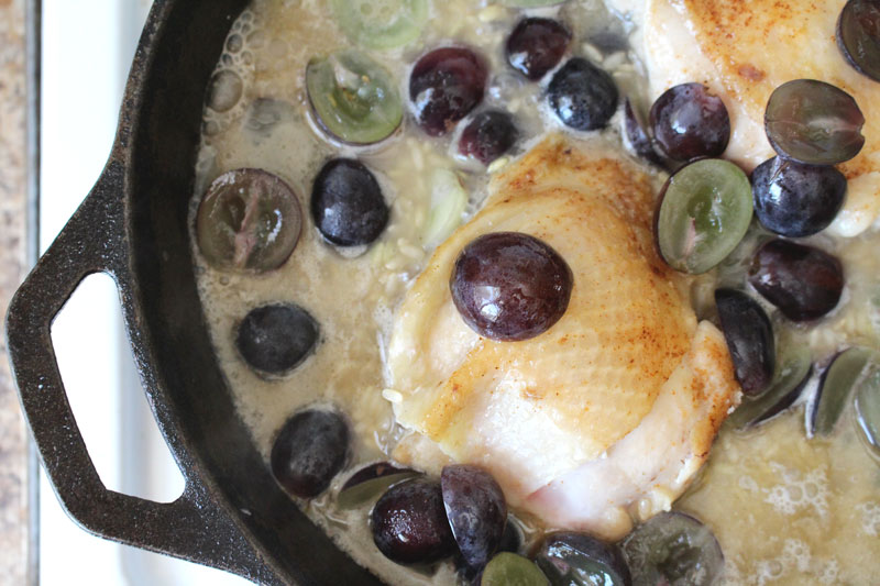 Cheesy Chicken and Grapes with Rice