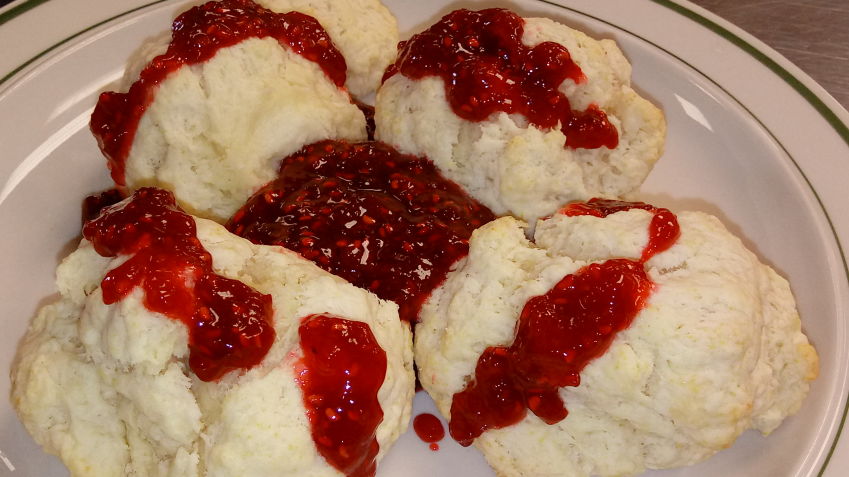 Luscious Raspberry Jam with biscuits