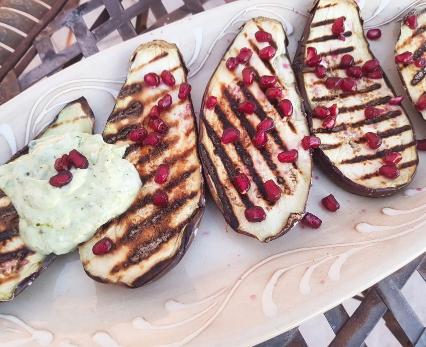 Grilled Eggplant with Pomegranate