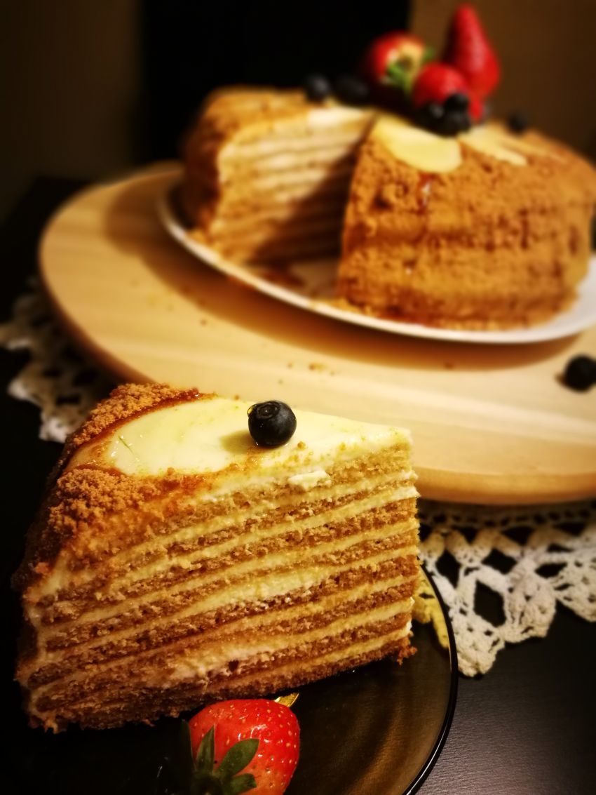 medovik - russian honey cake - Whisked Away Kitchen