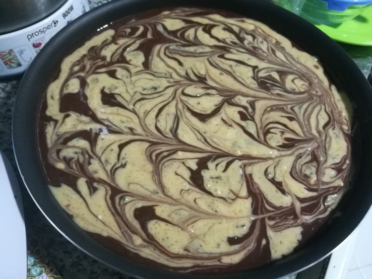 Choco-Peanut butter swirl cake