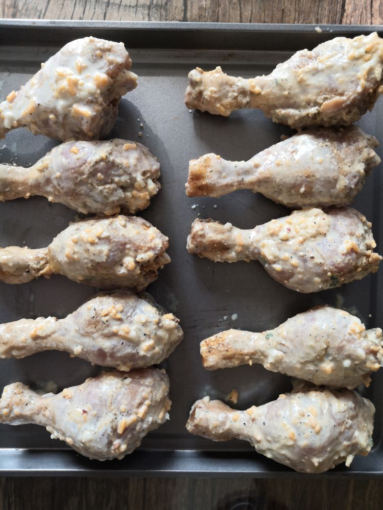 Cottage cheese stuffed drumsticks