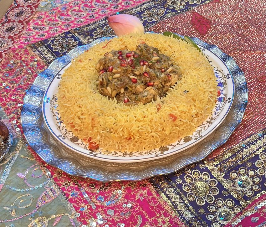 Balli Mahmudiye with Saffron rice Pilaf