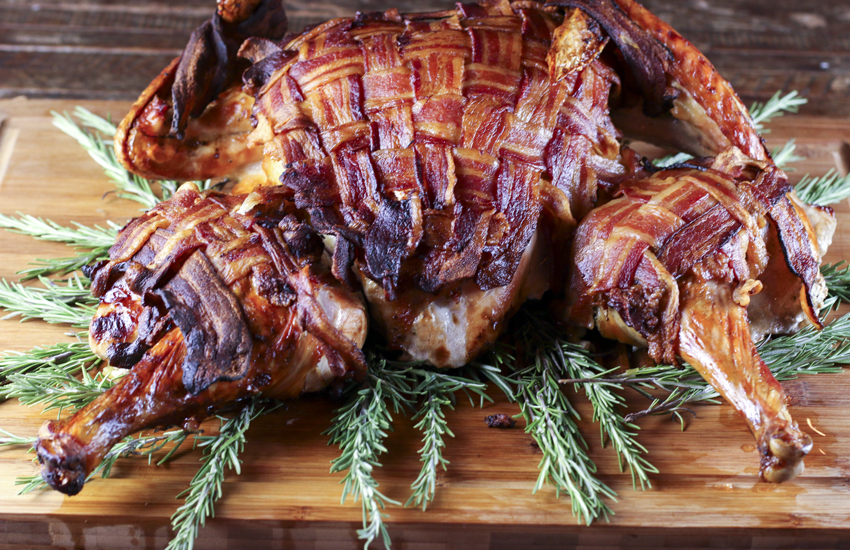 Bacon-wrapped Spatchcocked Turkey 