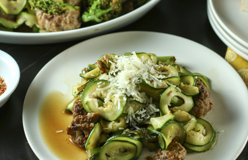Zoodles With Sausage And Rapini