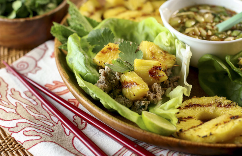 Pineapple And Pork Lettuce Wraps