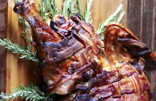 Bacon-wrapped Spatchcocked Turkey In 80 Minutes