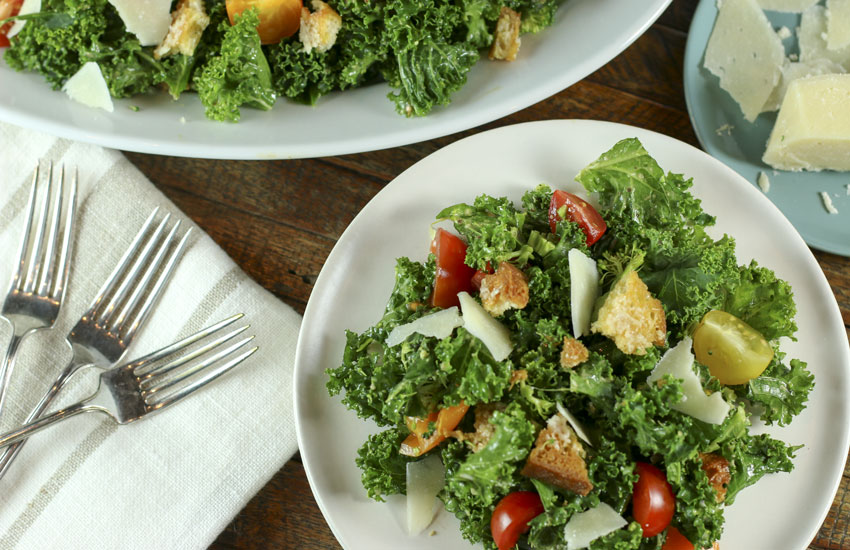 Kale & Broccoli Caesar Salad