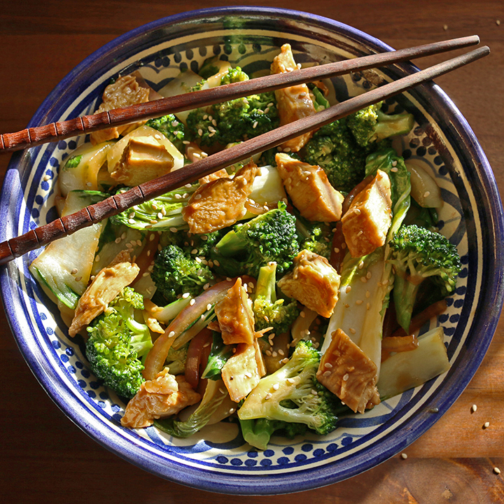 Chicken Broccoli and Bok Choy