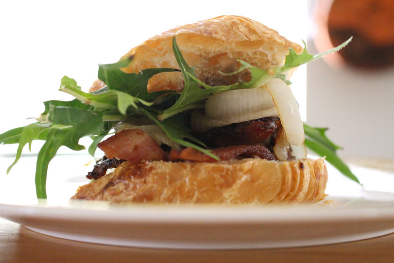 Bacon Sandwich with Dandelion Greens