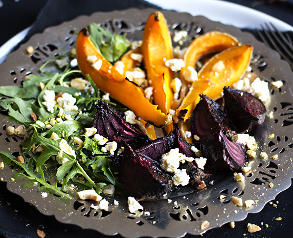 Butternut, Beetroot and Feta Salad with Nuts