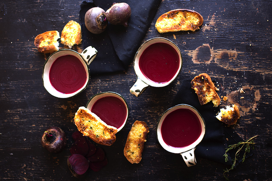 Chilled Beetroot Soup with Garlic