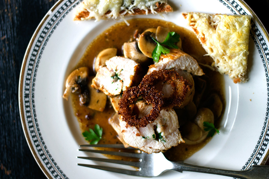 Parsley Butter Chicken with Spicy Mushrooms