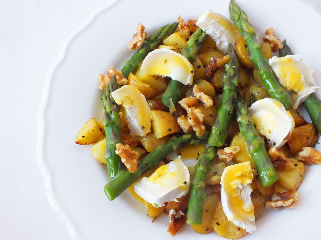 Rosemary Potatoes with Asparagus and Goats Cheese